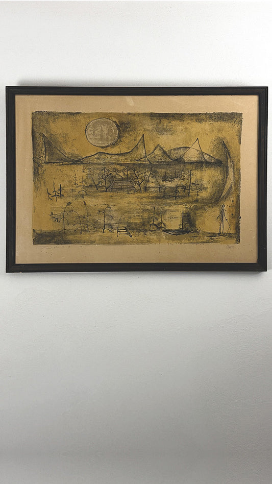 Color lithograph landscape by Zao Wou-Ki