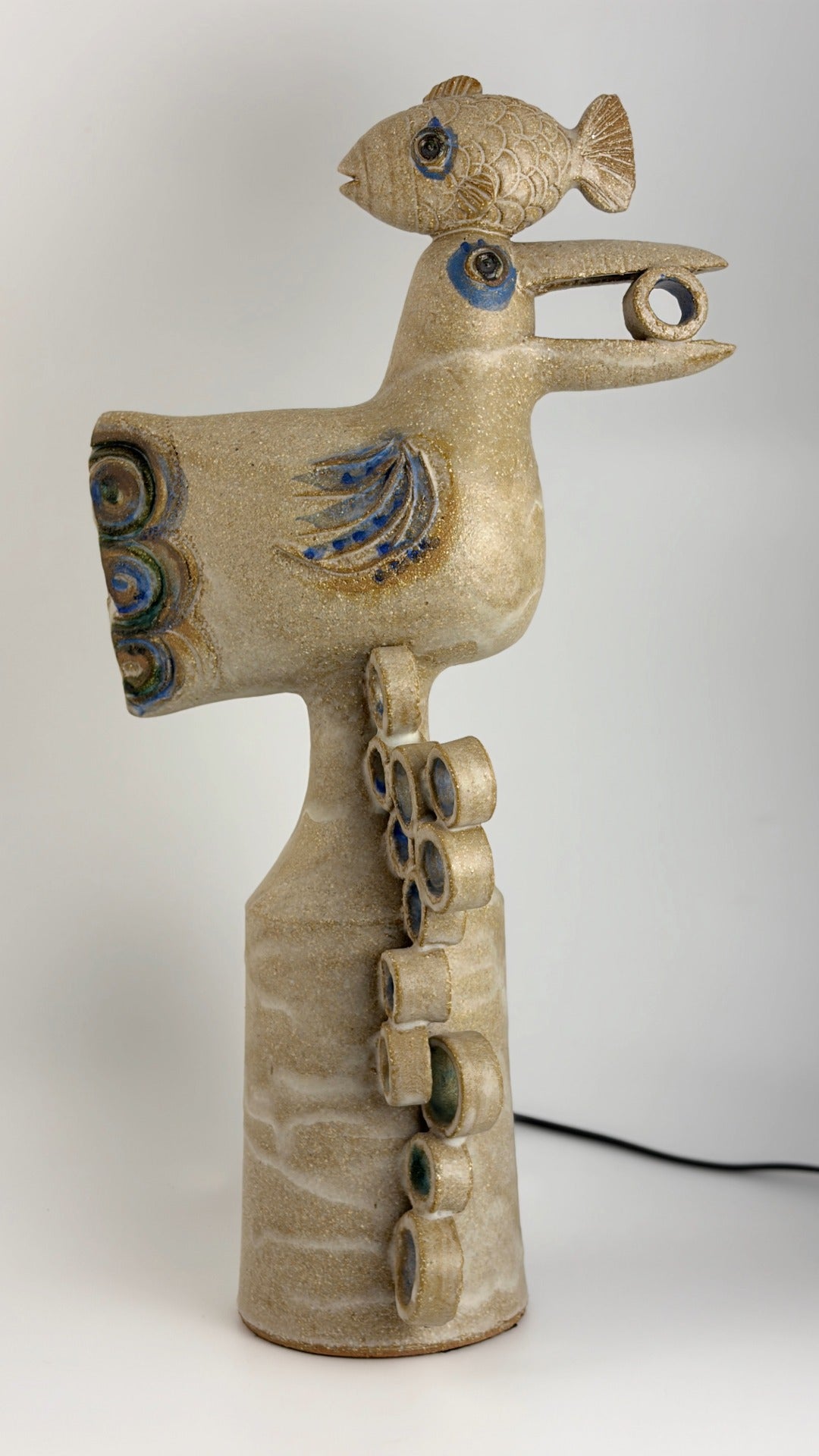 Keramiklampe Fischervogel von Pierre Koppe