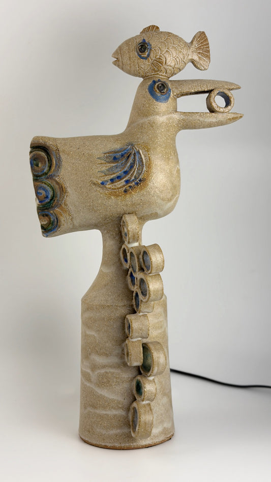 Keramiklampe Fischervogel von Pierre Koppe