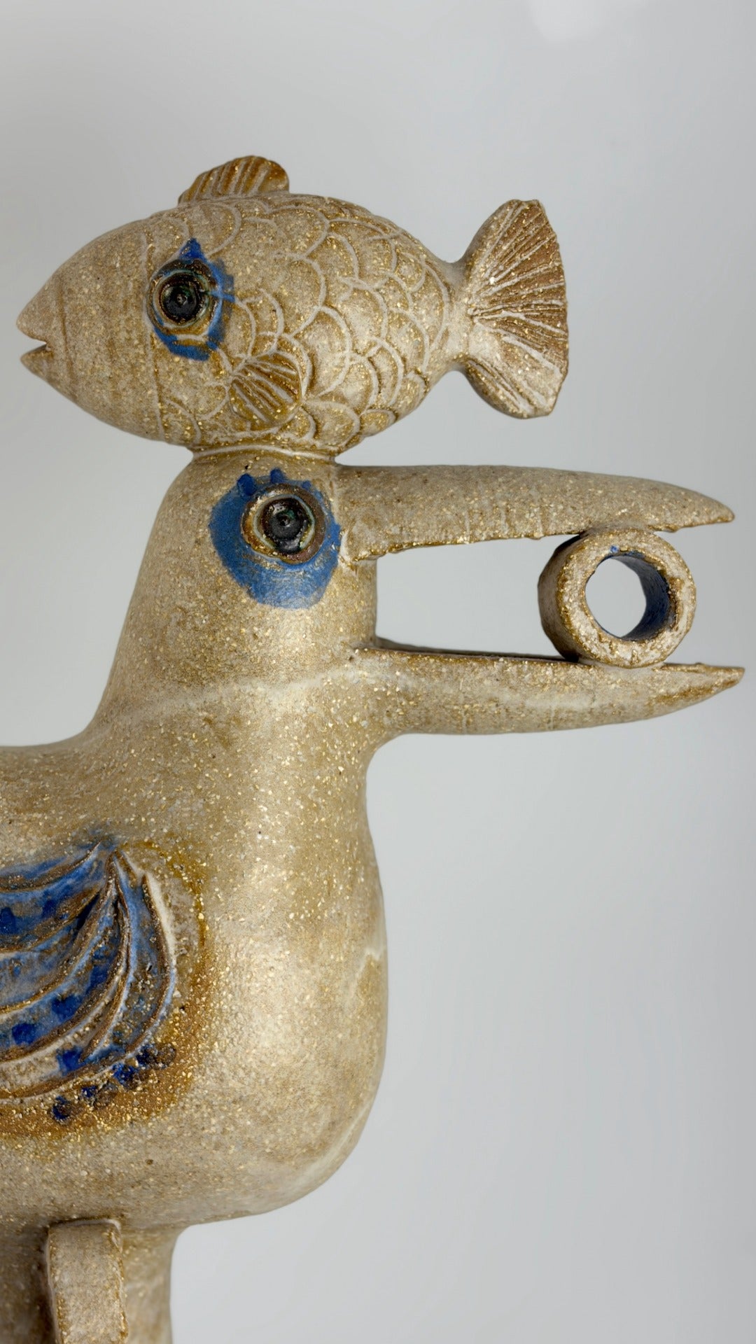 Keramiklampe Fischervogel von Pierre Koppe